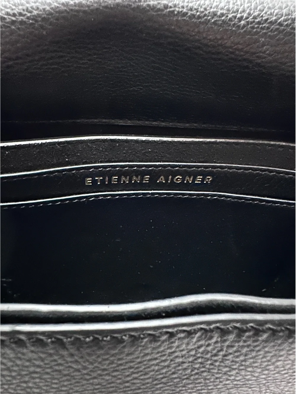 Etienne Aigner Pebbled Leather Crossbody Messenger Shoulder Flap Bag